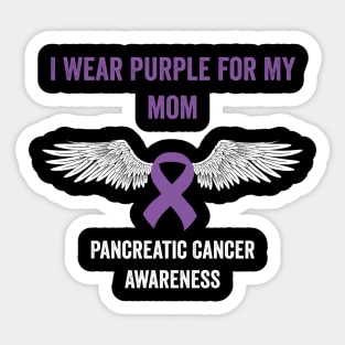 pancreatic cancer awareness - I wear purple for my mom - purple ribbon awareness month Sticker